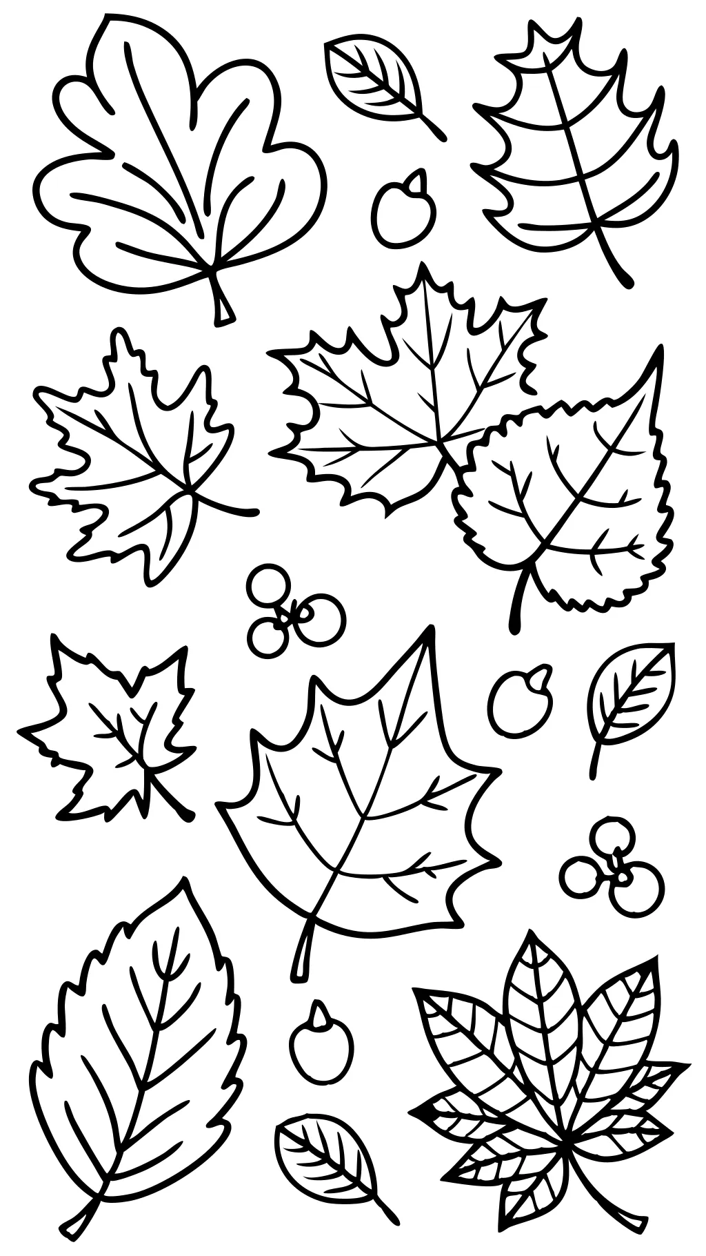 coloring page fall leaves